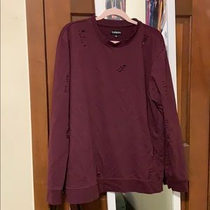 Oversized distressed crewneck